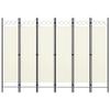 6-Panel Room Divider,Room Divider Screen,Indoor Room Divider,Screen Movable Room Screen Separator Wall Protective Privacy Furniture Indoor Bedroom Cream White 94.5"x70.9" view 1