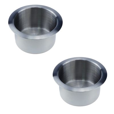UTALIND 2 Pcs Metal Cup Holder Inserts Can Bottle Holder Replacement Container for Boat RV Car Truck Pontoon Sofa Table 3.31 Inch Inside Width