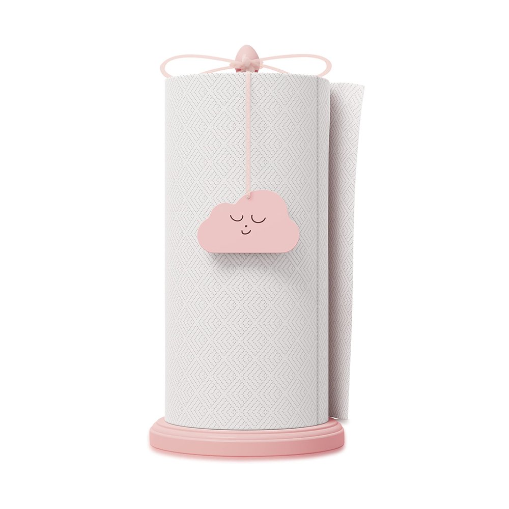 HOTCAN 2 in 1 Pink Paper Towel Holder Countertop with Built in Beer Bottle Opener | Kitchen Towel Holder Stand Accessory | Durable Beechwood House Decor Aesthetic Design | Windproof for Outdoor Use