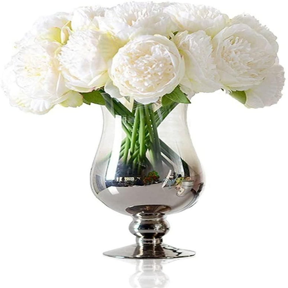 ABGRC Artificial Flowers Artificial Flowers 5 Heads Peony Bouquet Wedding Plastic Flowers UV Resistant No Fade for Bridal DIY Flowers Centerpieces Vivid