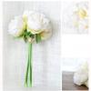 ABGRC Artificial Flowers Artificial Flowers 5 Heads Peony Bouquet Wedding Plastic Flowers UV Resistant No Fade for Bridal DIY Flowers Centerpieces Vivid view 2