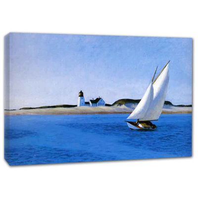 Edward HopperThe Long LegCanvas Wall Art for Living Room decor-Stretched and Framed Ready to Hang- Poster and Prints for Bedroom Home Decoration(80x112cm/31.4x44.2inches,Framed)
