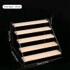 MISNODE Tiered Spice Rack Organizer, Acrylic & Wood Board Spice Shelf Seasoning Organizer, Wooden Cosmetic Display Riser Shelf for Countertop Cabinet Pantry Kitchen Home Storage (5 Tier, 11.8inch) view 3