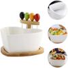 Salad Bowl Large Soup Bowls Serving Bowls Ceramic Salad Bowl Heart Shaped Serving Dish Saucers Bowls Cute Appetizer Plates With Forks Dinner Serving Bowl Food Containers view 3