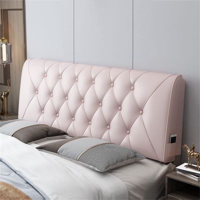 Bed Backrest Pillow Leather Headboard Pillow Bedside Backrest King Size Wedge Reading Pillow Upholstered Lumbar Pad Washable Cover for Home Bedroom Dorm,C,No headboard 59"/150cm