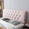 Bed Backrest Pillow Leather Headboard Pillow Bedside Backrest King Size Wedge Reading Pillow Upholstered Lumbar Pad Washable Cover for Home Bedroom Dorm,C,No headboard 59"/150cm view 1