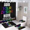 JCETUNO Personalized Custom Four Piece Bathroom Sets with Shower Curtain and Rugs and Accessories, Upload Images Text Design, DIY Customize Your Personalized Bathroom view 1