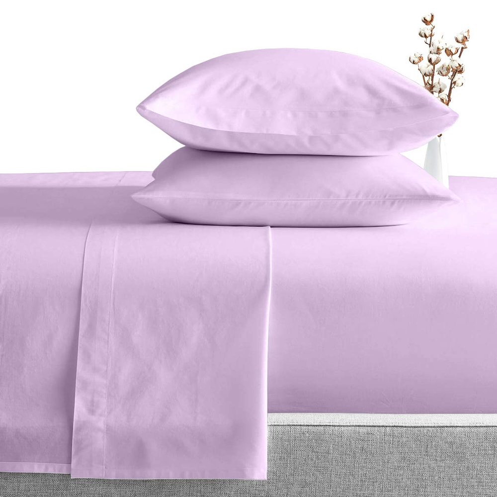 1000 Thread Count Egyptian Cotton Family XL Lilac Sheet Set Super Soft & Silky Sateen Weave Wrinkle Free Easy to Fit upto 18 inch Deep Pocket