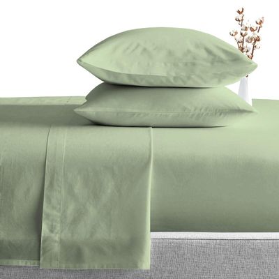 1000 Thread Count Egyptian Cotton Wyoming King Moss Sheet Set Super Soft & Silky Sateen Weave Wrinkle Free Easy to Fit Upto 12 inch Deep Pocket