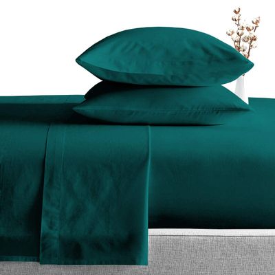 1000 Thread Count Egyptian Cotton Family XL Teal Sheet Set Super Soft & Silky Sateen Weave Wrinkle Free Easy to Fit Upto 15 inch Deep Pocket