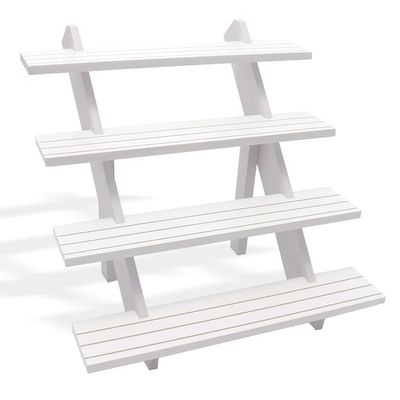Auroal 4 Tier Earring Display Stands For Selling, Retail Display Riser Earring, Ring Holder Stand, Removable Countertop Small Merchandise Display Stand, for Figures,Cupcake, Photo (White)