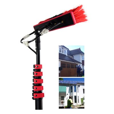Niczu Solar Panel Window Cleaning Kit, Outdoor Window Glass Cleaner Photovoltaic Panel Cleaning System with Extension Water Fed Pole,5.4M/18FT