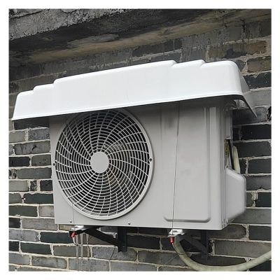 Air Conditioner Top Cover, Outside Window Ac Unit Canopy Anti Rain Snow Dust, PVC Plastic Hard Shell with 2 Steel Rope and Tape (Color : White, Size : 115x46x15cm)