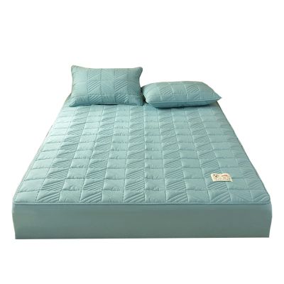 TRGCJGH Mattress Pad Cover Cotton Mattress Protector Soft Breathable Bed Mat Cover with Deep Pocket for 1.9-11.8 Inches Mattress,LightBlue-180 * 220cm(70.8 * 86.6in)