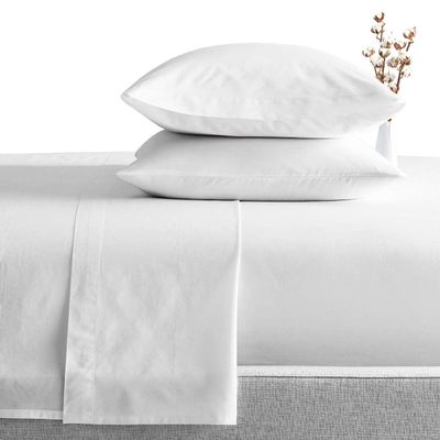 1000 Thread Count Egyptian Cotton Family XL White Sheet Set Super Soft & Silky Sateen Weave Wrinkle Free Easy to Fit Upto 15 inch Deep Pocket