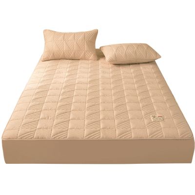 TRGCJGH Mattress Pad Cover Cotton Mattress Protector Soft Breathable Bed Mat Cover with Deep Pocket for 1.9-11.8 Inches Mattress,Khaki-180 * 220cm(70.8 * 86.6in)