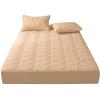 TRGCJGH Mattress Pad Cover Cotton Mattress Protector Soft Breathable Bed Mat Cover with Deep Pocket for 1.9-11.8 Inches Mattress,Khaki-180 * 220cm(70.8 * 86.6in) view 1