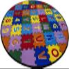 Champion Rugs Kids/Baby Room/Daycare/Classroom/Playroom Area Rug Letters Numbers Puzzle Play Mat Fun Educational Non-Slip Gel Back (8 X 8 Round) view 2