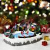TOYESUNA Christmas Decoration Musical Snow Village Figurines Display Skating Pond Christmas Snow Globe Aldea De Navidad with 8 Music for Kids Gift Christmas Decor Home Decoracin De Escritorio Large view 4