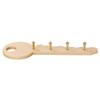 4 Hooks Key Holder Wall Mount Key Holder for Wall Towel Rack Brass Hook Wood Key Rack Wall-Mounted Coat Rack (Color : Natural) view 1