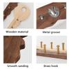 4 Hooks Key Holder Wall Mount Key Holder for Wall Towel Rack Brass Hook Wood Key Rack Wall-Mounted Coat Rack (Color : Natural) view 4