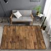 Washable Area Sponge Rug Mat for Kids Girls Boys Bedroom Living Room Rustic Decor, Brown Wood Panel Lodge Farmhouse Non-Slip Carpet Super Soft Extra Thick Bathroom Dorm Home Indoor Small Floor Rugs view 1