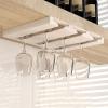 2-6 slots Wine Glass Rack, Hanging Stemware Rack Organizer Hanger for Bar Cabinet Kitchen, Space Saving Metal Wine Glasses Storage Hanger (Size : 6 slots) view 1