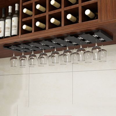 2-8 Row Stainless Steel Stemware Rack, Wine Glass Holder, Glassware Drying Storage Hanger, Metal Hanging Organizer apply to Kitchen, Bar, Restaurant (Size : 2 slots)