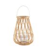 A&B Home Bamboo Lantern with Glass Cup - Porch Lantern Decorative Indoor Farmhouse Dcor, Patio Table Tea Light Holder, Boho Candle Lantern for Patio Backyard Wedding Party, 9" x 9" x 13" view 1