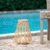 A&B Home Bamboo Lantern with Glass Cup - Porch Lantern Decorative Indoor Farmhouse Dcor, Patio Table Tea Light Holder, Boho Candle Lantern for Patio Backyard Wedding Party, 9" x 9" x 13" view 4