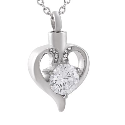 SHEIL Shimmer Zircon Urn for Ashes Memorial Cremation Urn Pendant Necklace for Pet/Human Ashes Funeral Jewelry
