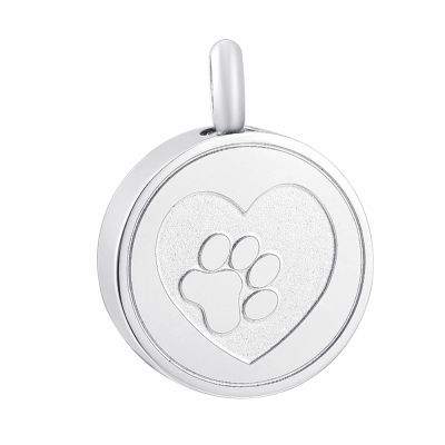 SHEIL Love Heart&Paw Engraved Cremation Jewelry Ash Holder Pendant Necklace Keepsake Urn Necklace for Dog