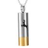 SHEIL Deer Engraved Cremation Jewelry for Ashes Stainless Steel Tube Ashes Container Pendant Urn Necklace for Ashes view 1