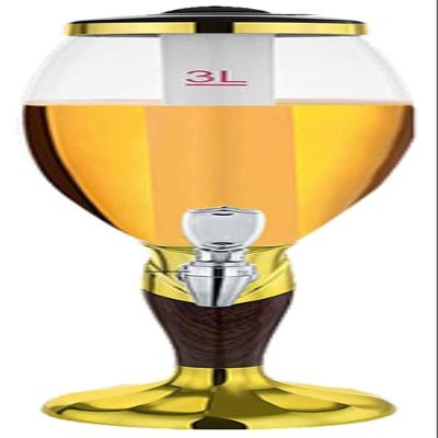Beer Tower Dispenser Drink Beverage Dispenser Beer Tower Drink Dis1.5L/3L Beer Tower Dispenser With Removable Ice Tube, Drink Dispenser With Spigot For Parties Bars Buffetspenser With Double Tap, 3L,