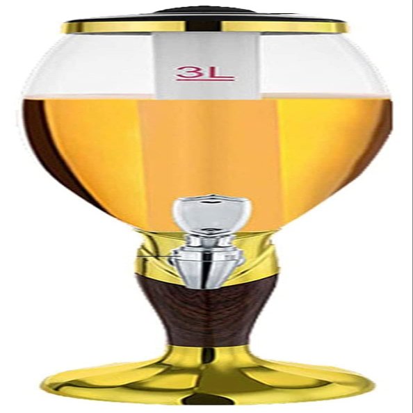 Beer Tower Dispenser Drink Beverage Dispenser Beer Tower Drink Dis1.5L/3L Beer Tower Dispenser With Removable Ice Tube, Drink Dispenser With Spigot For Parties Bars Buffetspenser With Double Tap, 3L,