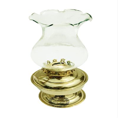 Brass & Glass Oil Mini Lantern Oil Lamp Maritime Collectible Home Decorative Great for Gifting During Weddings, Anniversaries (9.5 inch)