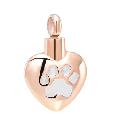 SHEIL Love Dog Cat Paw Engraved Cremation Jewelry Urn Necklace for Ashes Memorial Ashes Holder Keepsake Lost Pet Dog