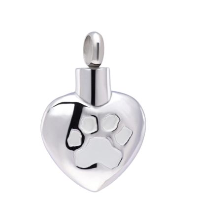 SHEIL Love Dog Cat Paw Engraved Cremation Jewelry Urn Necklace for Ashes Memorial Ashes Holder Keepsake Lost Pet Dog