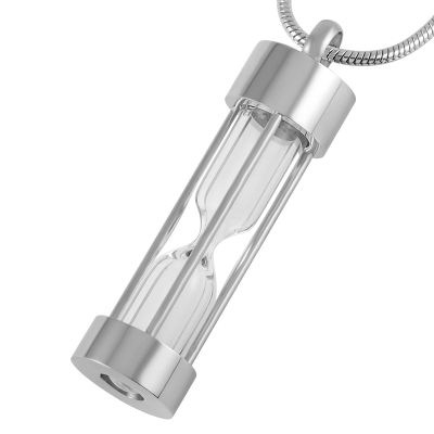 SHEIL Hour Glass Pendant for Ashes - Locket Neckalce Cremation Jewelry for Ashes - Cremation Jewellery Urn Pendant
