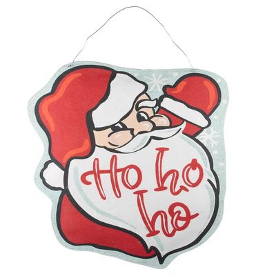 Glory Haus, Ho Ho Ho Santa Burlee Christmas Door Wreath Hanger
