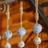Hanging Decorative Ceramic Porcelain Sailor Balls on a Rope Tsugo Collection (White & Light Blue) view 4