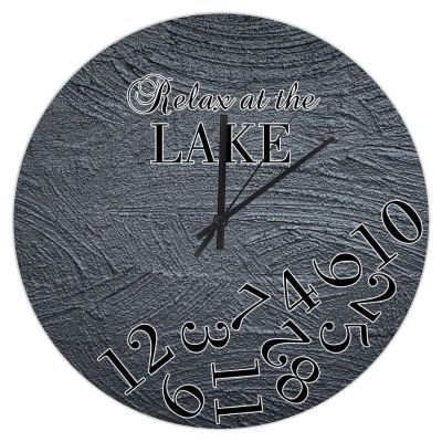 15 Inch Retro Lake Themed Wall Clock Relax at The Lake Wooden Round Clock Wall Decor Wood Grian Rustic Vintage Decorative Clock Silent Round Wood Wall Clock Hanging Clocks for Bedroom Decor Living