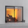 Fire Beauty Fireplace Screen with Hinged Doors, Powder Coated Steel Frame, Metal Mesh, Handcrafted Solid Steel,Decorative Design view 1