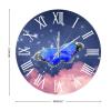 Blue Butterfly Pink Clouds Wall Clock 12in Roman Numerals Wood Wall Clock Silent Battery Operated Sayings Decor Wall Art Antique Art for Master Room Nursing Home Porch Man Cave Farmhouse view 2