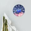 Blue Butterfly Pink Clouds Wall Clock 12in Roman Numerals Wood Wall Clock Silent Battery Operated Sayings Decor Wall Art Antique Art for Master Room Nursing Home Porch Man Cave Farmhouse view 3