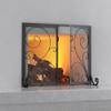 Fire Beauty Fireplace Screen with Doors, Handcrafted Solid Steel, Heavy Duty Metal Mesh, Powder Coat Finish, Spark Guard view 1
