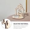 6pcs Christmas Wood Candleholder for Tabletop Decoration Beige view 4