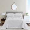 CHIXIN Cotton Bedspread Full Size - Real Stitching - Luxury Quilted Bedding Cover for All Season, Reversible, Ultra Soft, Lightweight, 3 Piece, Pure White view 1
