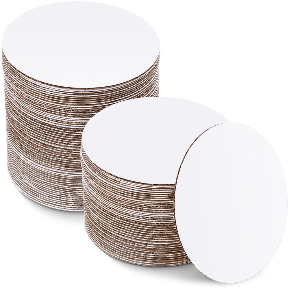 100 Pack 6 Inch Round Cake Boards, White Cardboard Cake Circles, Greaseproof & Sturdy Disposable Bases for Baking, Decorating & Desserts