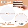 100 Pack 6 Inch Round Cake Boards, White Cardboard Cake Circles, Greaseproof & Sturdy Disposable Bases for Baking, Decorating & Desserts view 2